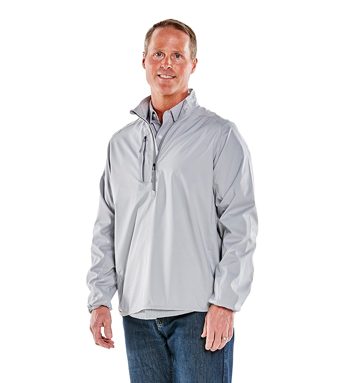 Mens Wind Shirt Windbreaker Jacket Lined V-Neck Pockets Pullover XS-XL 2X  3X 4X